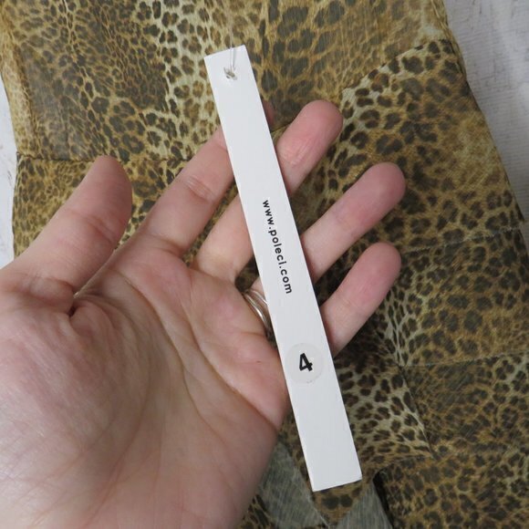 Poleci animal print silk top sz‎ 4 - Picture 3 of 7